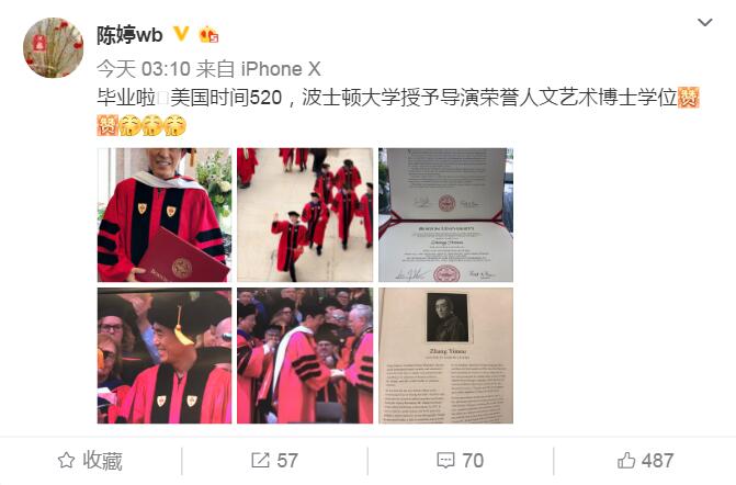张艺谋获博士学位 喜笑颜开满面春风!
