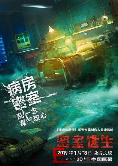 《密室逃生》发布“多重密室”版预告,毒气烈火步步杀机