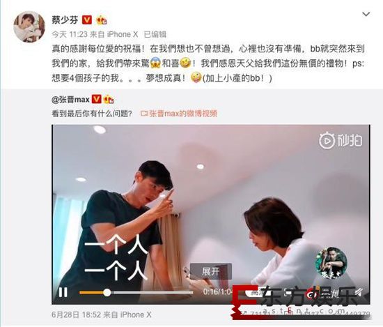 蔡少芬4个孩子梦想成真 难道怀的是双胞胎?