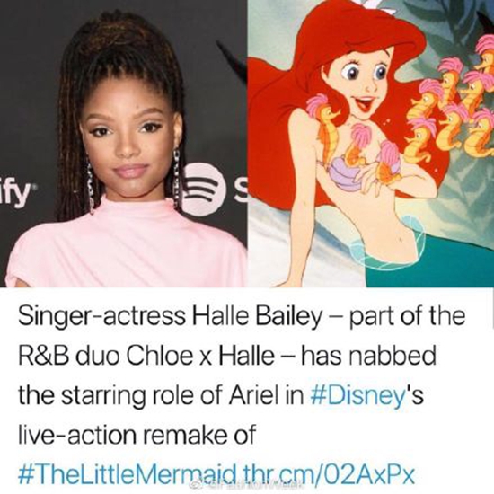 Halle Bailey饰演真人版小美人鱼女主角 这种人设你接受吗?