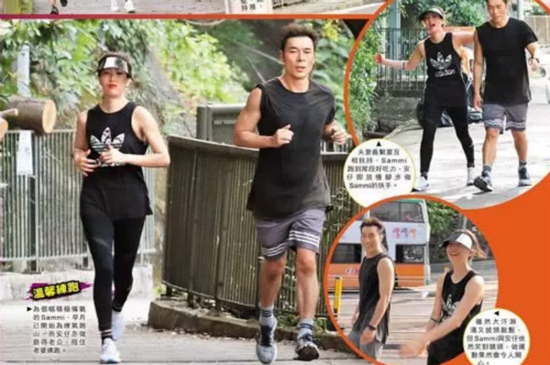 许志安陪郑秀文跑步 表情自信状态好!