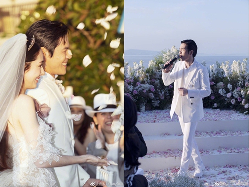 向佐郭碧婷婚礼现场照曝光 萧敬腾深情献歌