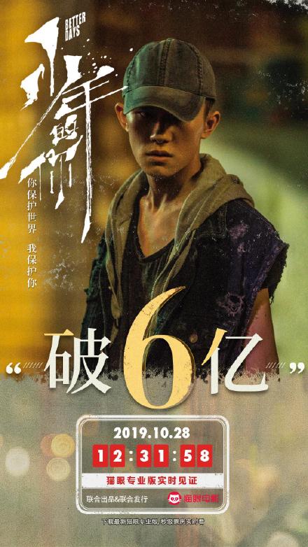 少年的你票房破6亿 周冬雨易烊千玺上演校园霸凌