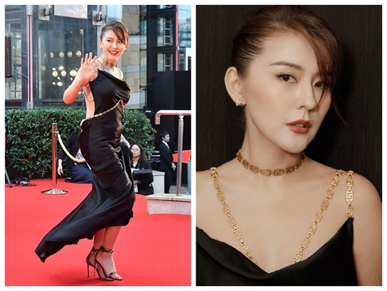 热依扎露背黑裙抢镜 身材凹凸有致性感迷人