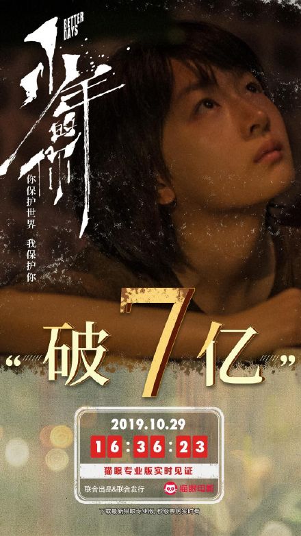 少年的你票房破7亿 票房口碑双丰收!