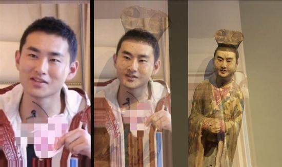 王彦霖撞脸陶俑 长相宜古宜今越看越像!